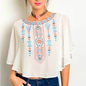 Jealous Tomato Boho Cape Blouse